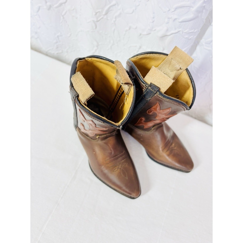 Vintage Kids Leather Cowboy Boots, Size 6 - Picture 5 of 9